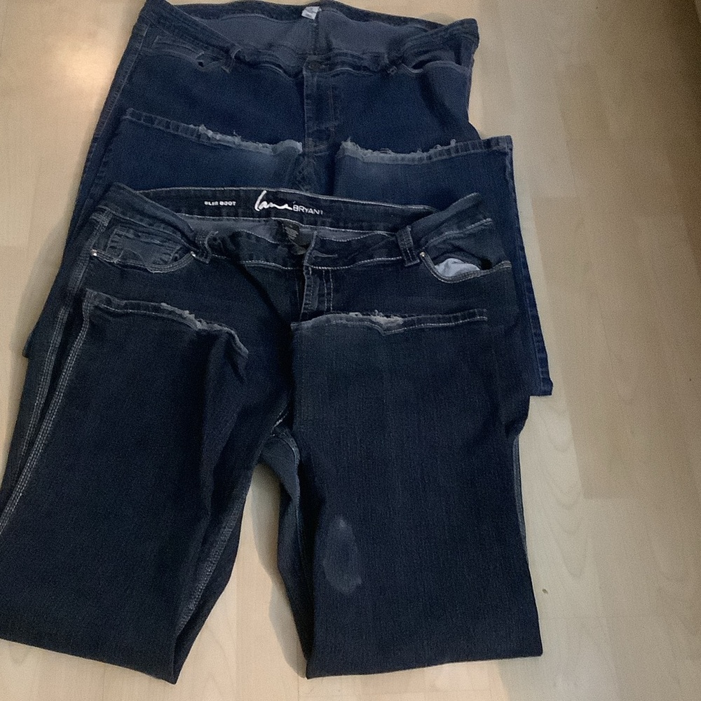 Lane Bryant Women's High Rise Distressed Jeans - Dark Blue and Old Navy Regular